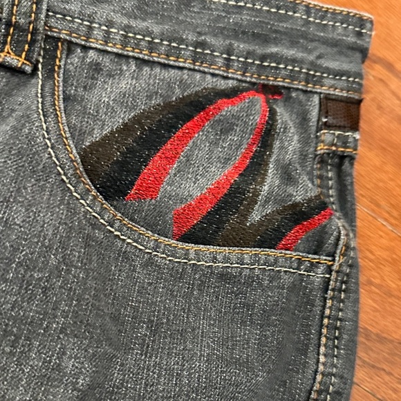 VTG Y2K Notorious B.I.G. Gray Distressed Denim Jeans Hip Hop Grunge Men's 36x30 - Picture 7 of 15